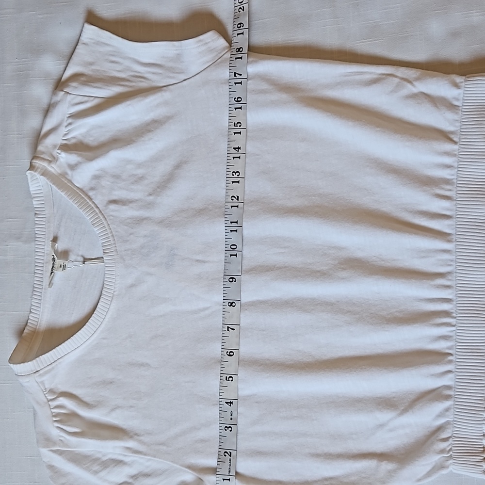 Splendid white knit cotton short seleeves blouson mini dress size medium - Picture 12 of 16